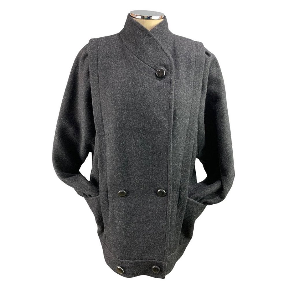 9/10 International Scene Women's Wool Blend Vintage 1980s Winter Coat Gray